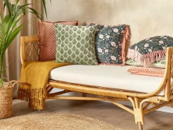 Cuscino decorativo RUNGIA Velluto 45 x 45 cm Verde Trama floreale