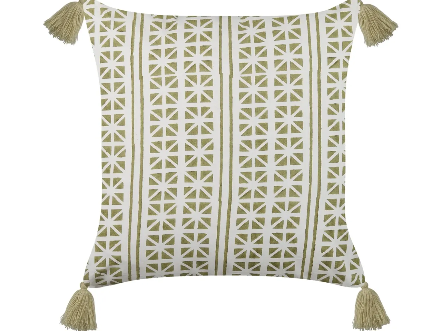 Cuscino decorativo SYRINGA Cotone 45 x 45 cm Verde Trama geometrica