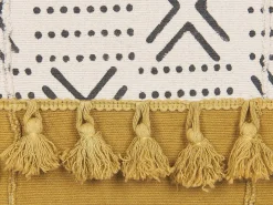 Cuscino decorativo WOODI Cotone 45 x 45 cm Giallo Trama geometrica