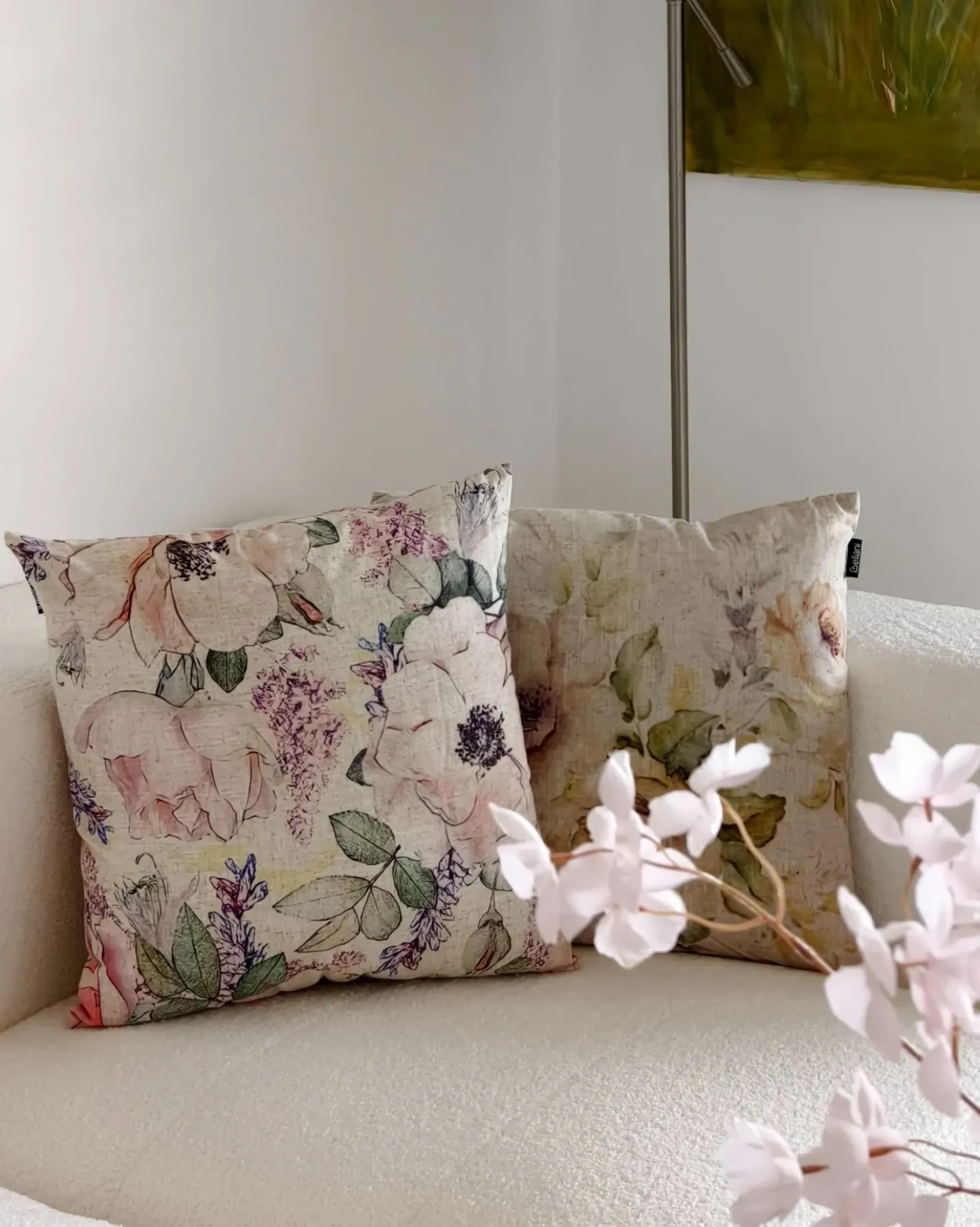 Cuscino decorativo ZAHRIYE 45 x 45 cm Viola Trama floreale