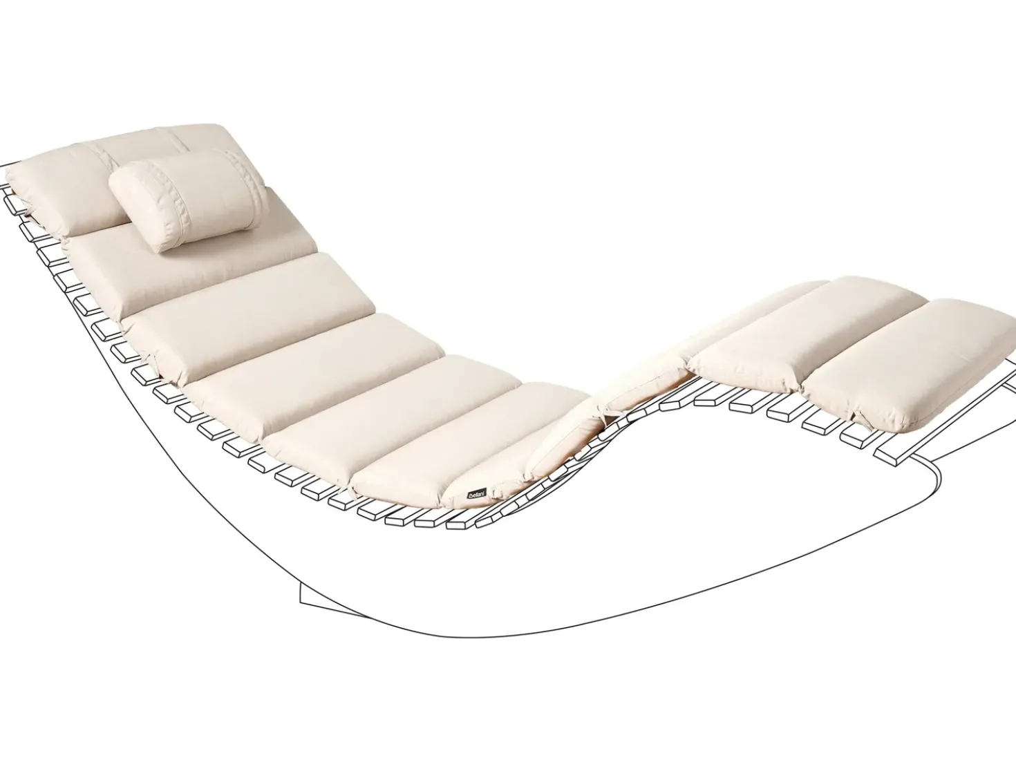 Cuscino per sdraio BRESCIA PREMIUM 180 x 60 cm Beige chiaro