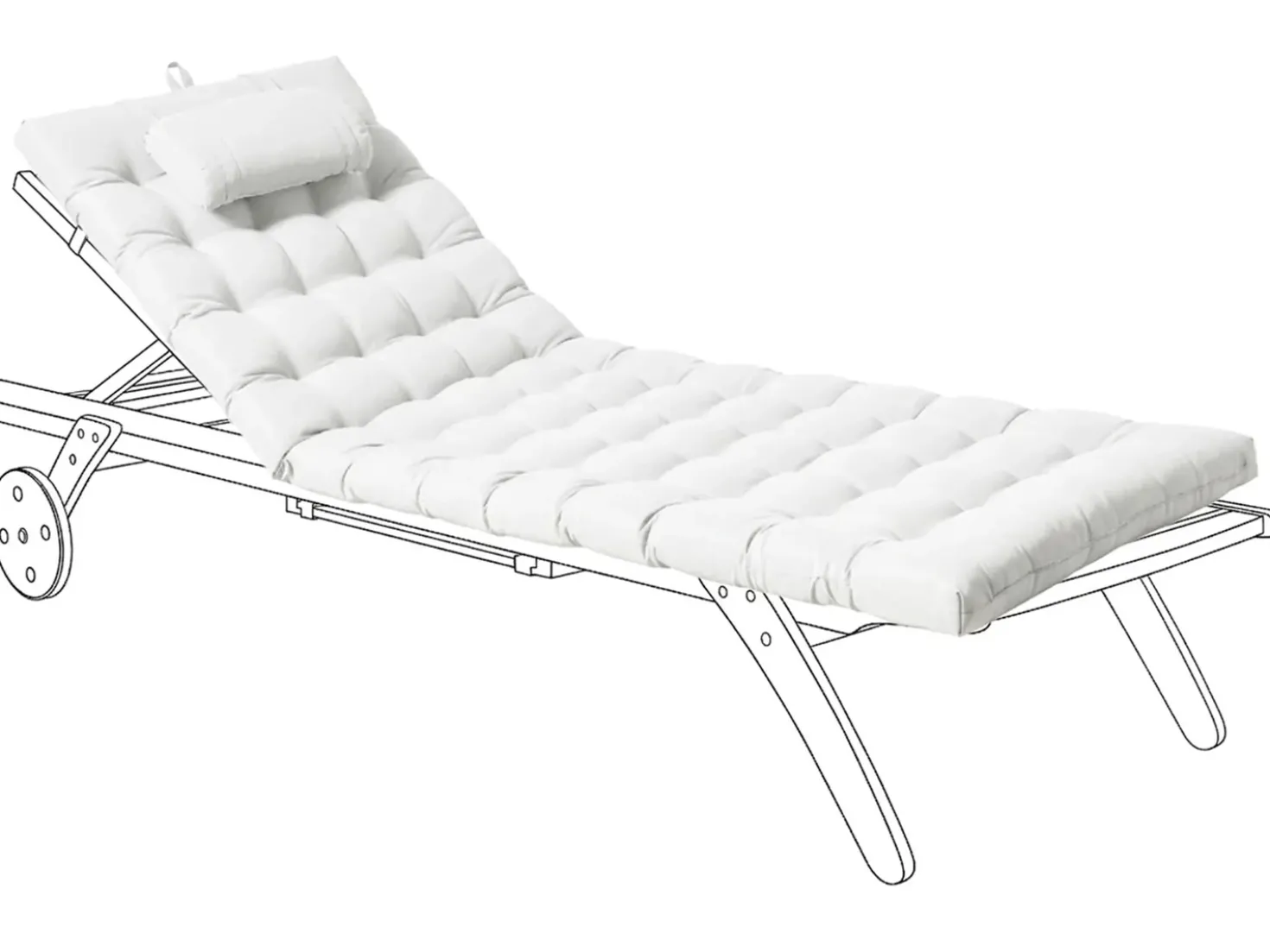 Cuscino per sdraio CESANA PREMIUM 192 x 56 cm Bianco sporco