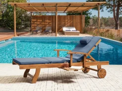 Cuscino per sdraio TOSCANA/JAVA/AMANTEA PREMIUM 189 x 58 cm Blu
