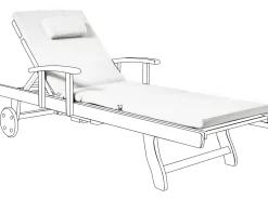 Cuscino per sdraio TOSCANA/JAVA/AMANTEA PREMIUM 189 x 58 cm Bianco sporco
