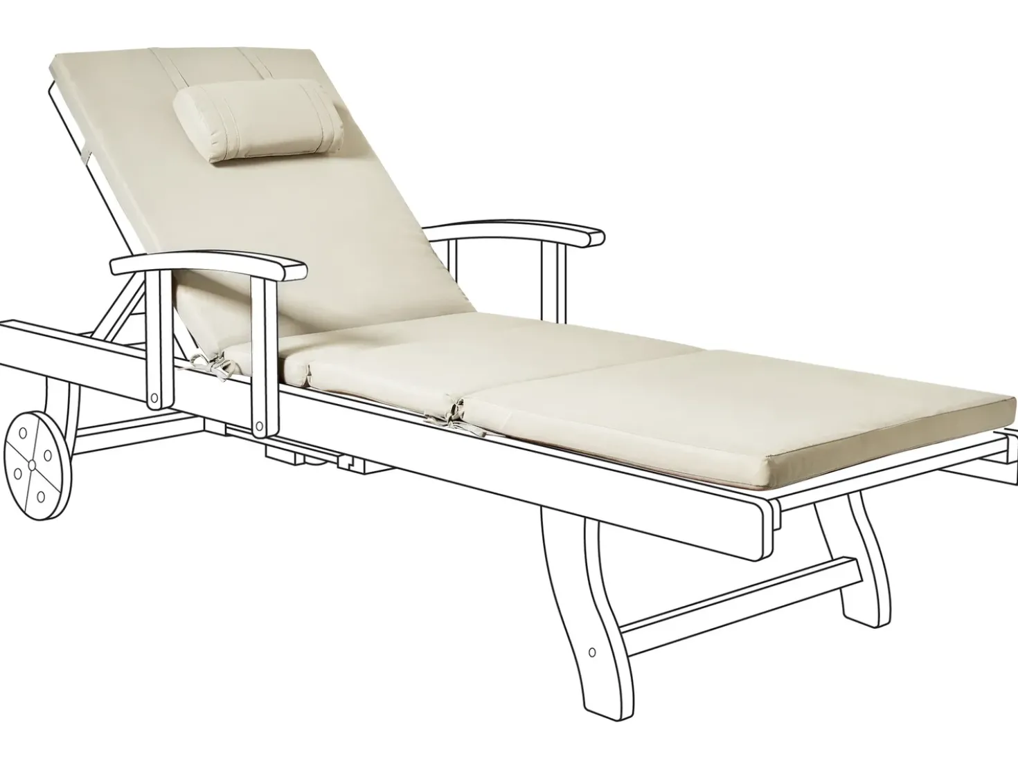 Cuscino per sdraio TOSCANA/JAVA/AMANTEA PREMIUM 189 x 58 cm Tortora