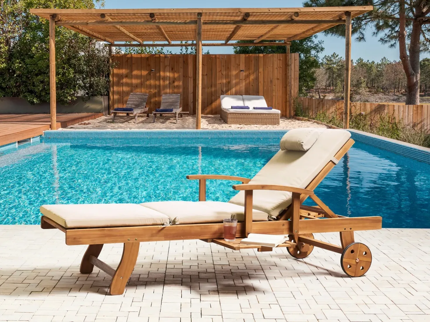 Cuscino per sdraio TOSCANA/JAVA/AMANTEA PREMIUM 189 x 58 cm Tortora