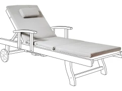 Cuscino per sdraio TOSCANA/JAVA/AMANTEA PREMIUM 189 x 58 cm Grigio chiaro