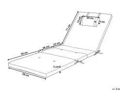 Cuscino per sdraio TOSCANA/JAVA/AMANTEA PREMIUM 189 x 58 cm Grigio chiaro