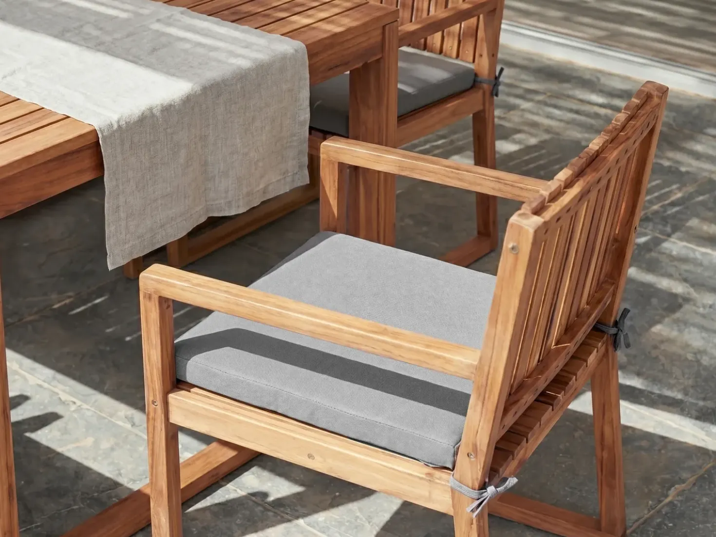 Cuscino per sedia SASSARI PREMIUM 46 x 46 cm Grigio chiaro
