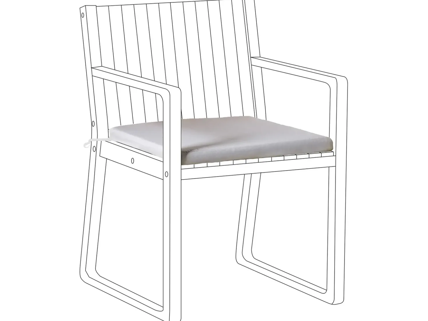 Cuscino per sedia SASSARI PREMIUM 46 x 46 cm Grigio chiaro