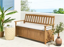 Cuscino per sedile a panca SOVANA 148 x 45 cm Bianco sporco