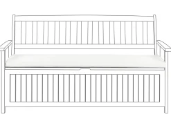 Cuscino per sedile a panca SOVANA 148 x 45 cm Bianco sporco