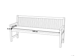 Cuscino per sedile a panca VIVARA 169 x 50 cm Rosso scuro