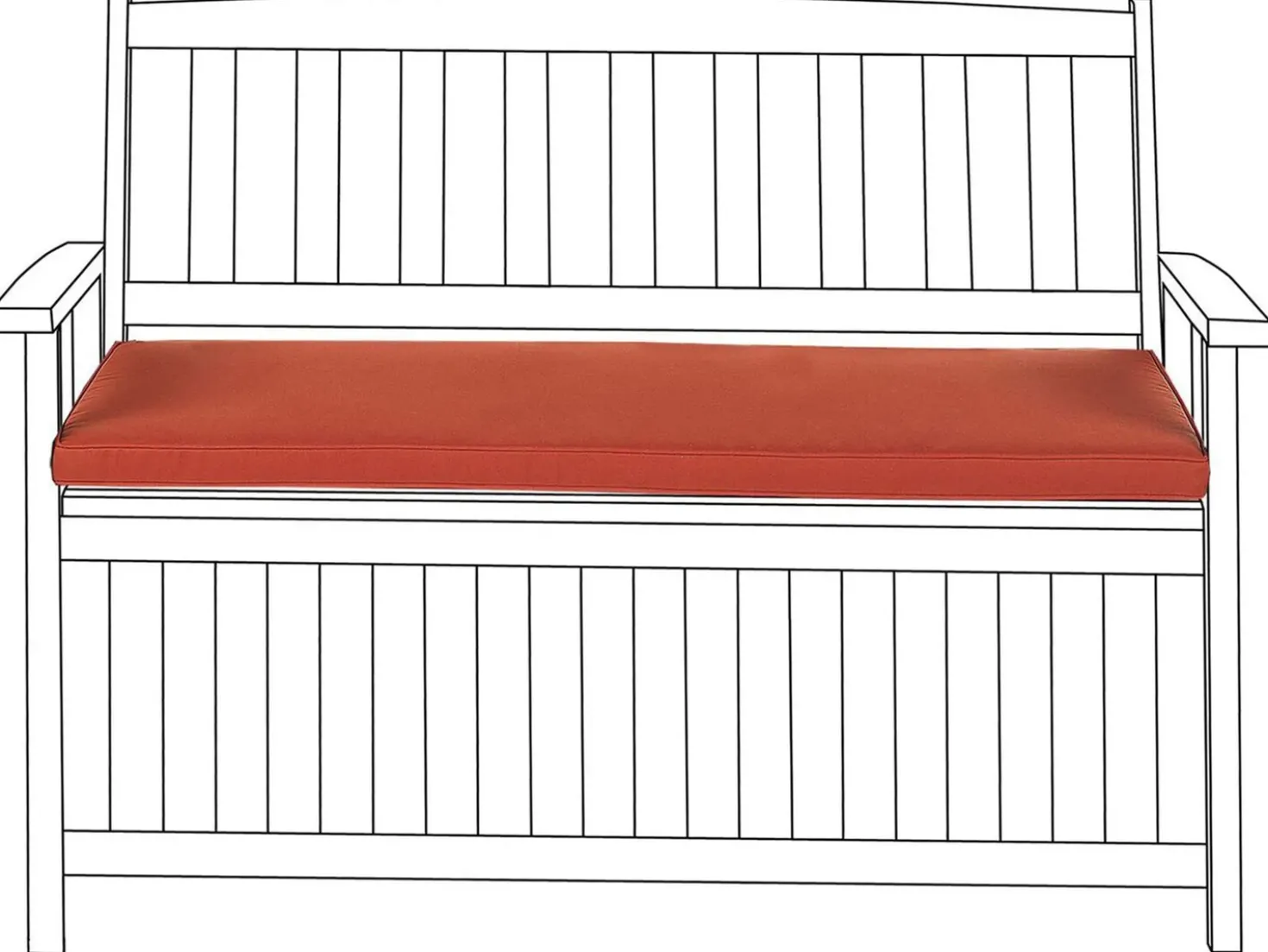 Cuscino per sedile a panca SOVANA 45 x 110 cm Rosso scuro