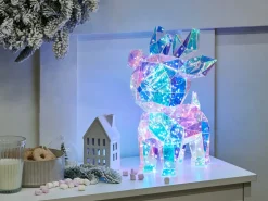 Decorazione a LED PIENI Renna 35 cm Multicolore