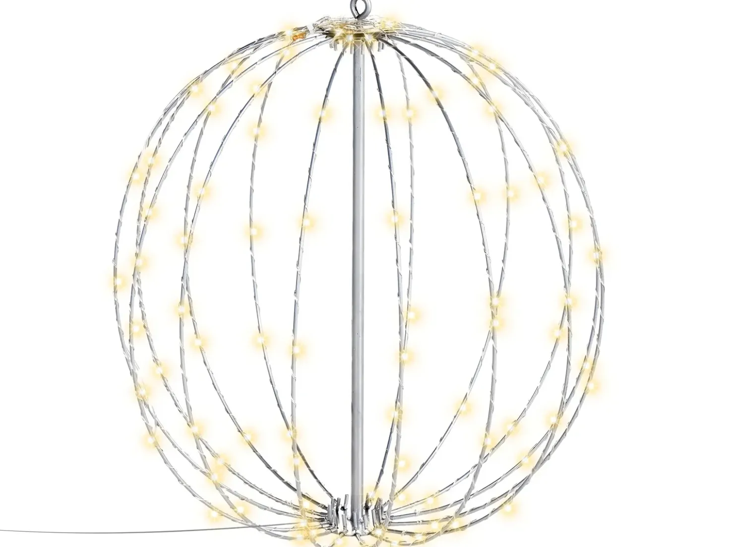 Decorazione da appendere all'aperto LED HOSFOS Palla di Natale 42 cm Argento