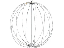 Decorazione da appendere all'aperto LED HOSFOS Palla di Natale 42 cm Argento