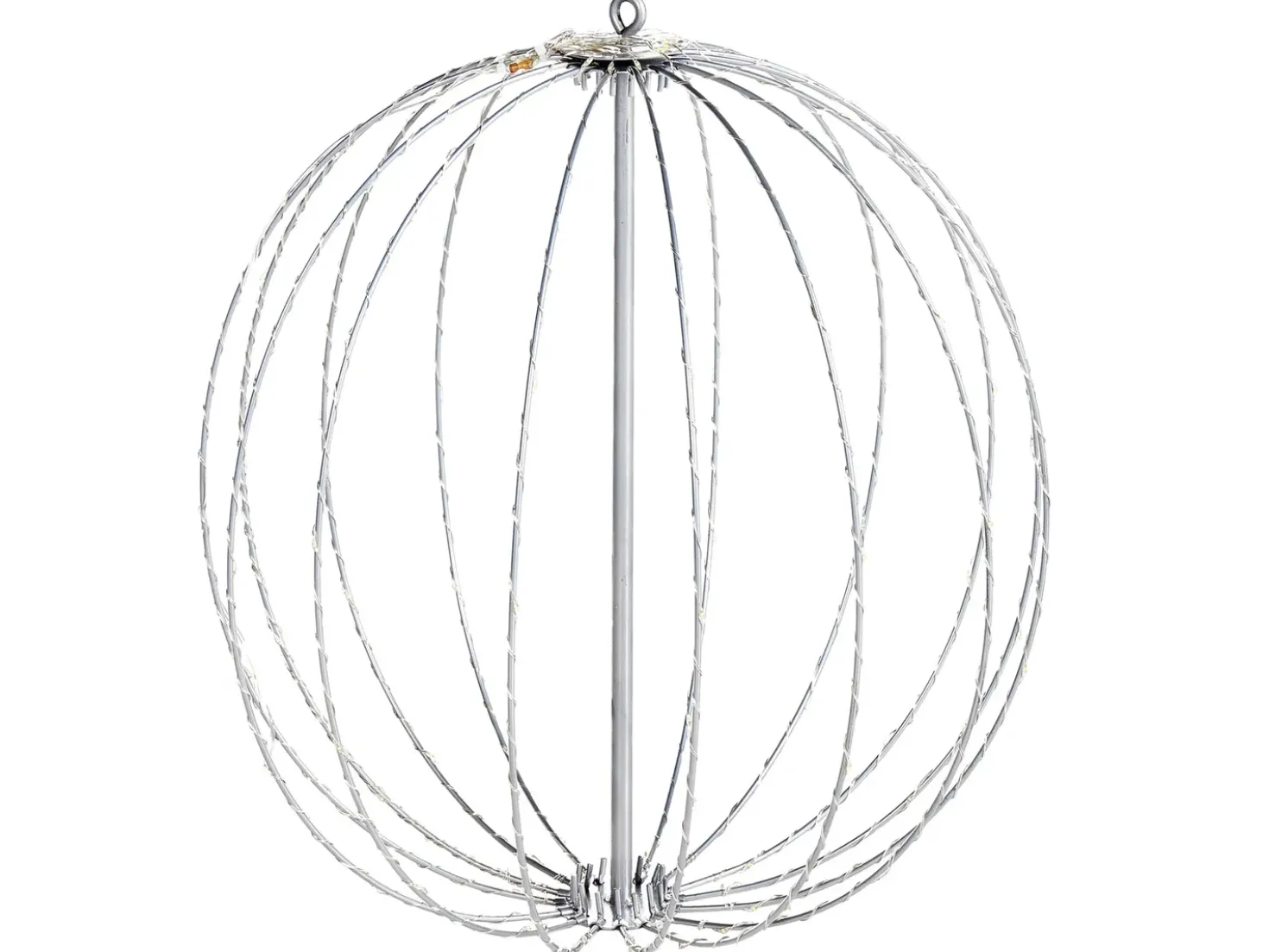 Decorazione da appendere all'aperto LED HOSFOS Palla di Natale 42 cm Argento