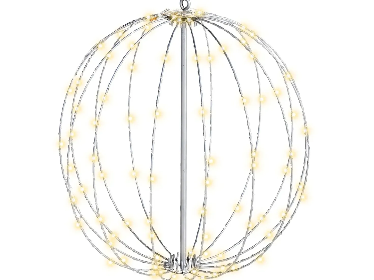 Decorazione da appendere all'aperto LED HOSFOS Palla di Natale 42 cm Argento