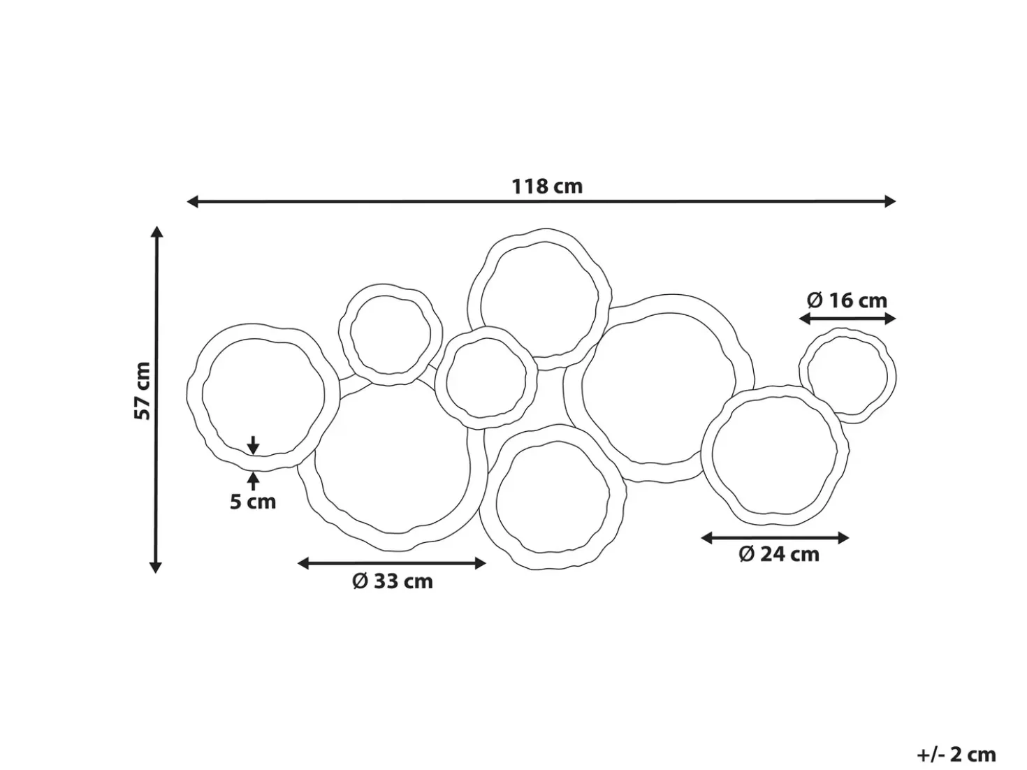 Decorazione da parete ARGON Metallo 57 cm Multicolore