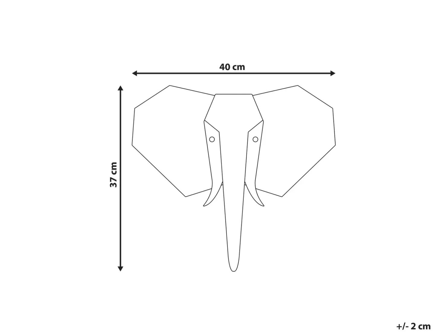 Decorazione da parete Elefante GAROUA Legno di mango 37 cm Marrone
