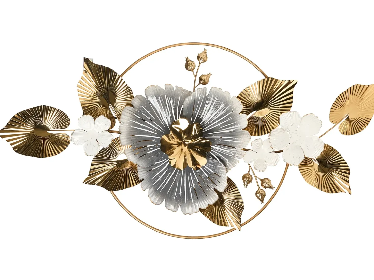 Decorazione da parete Fiore TERBIUM Metallo 56 cm Oro