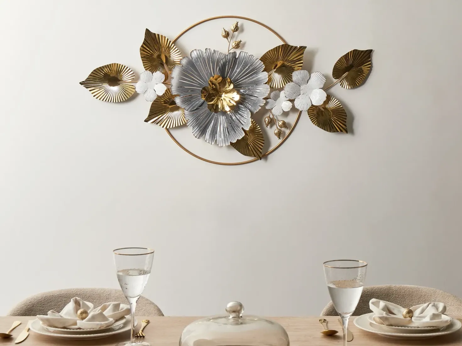 Decorazione da parete Fiore TERBIUM Metallo 56 cm Oro