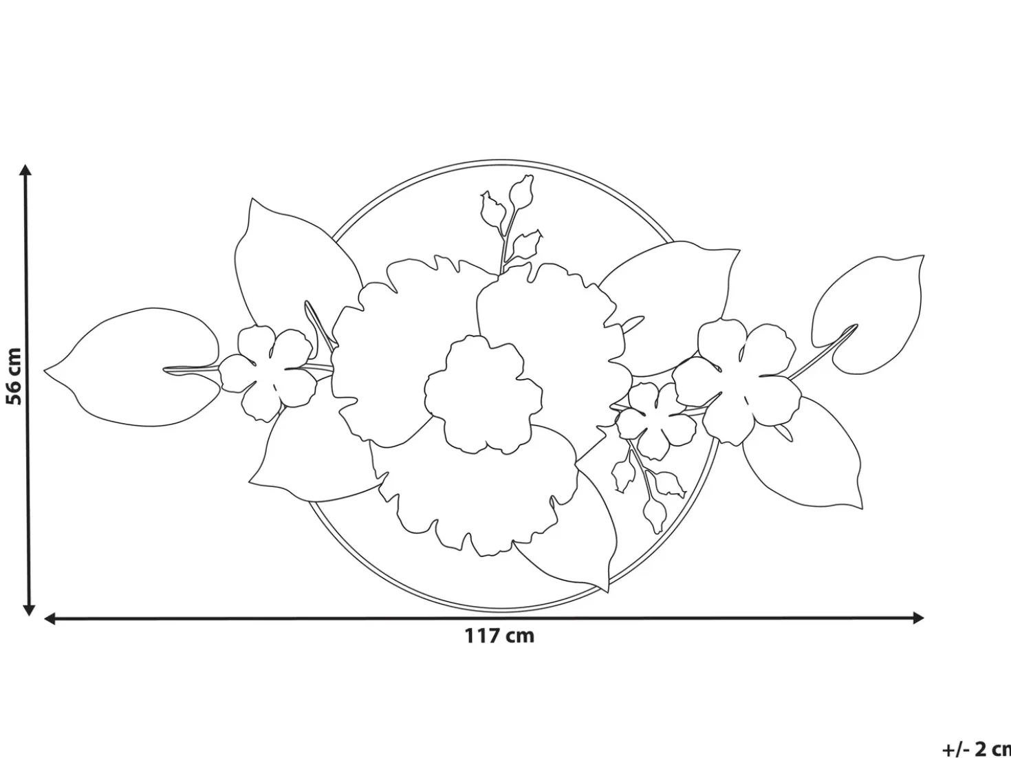 Decorazione da parete Fiore TERBIUM Metallo 56 cm Oro