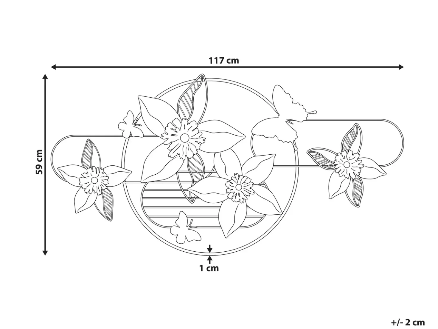 Decorazione da parete Fiore TANTALUM Metallo 59 cm Oro