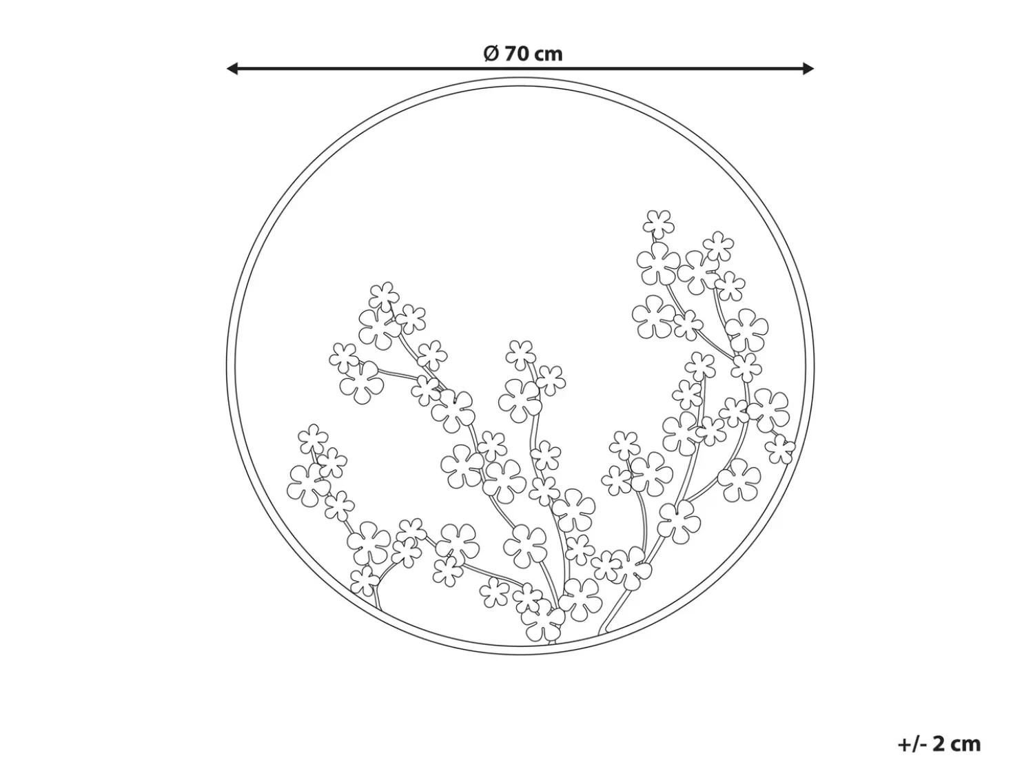 Decorazione da parete Fiore STRONTIUM Metallo 70 cm Nero