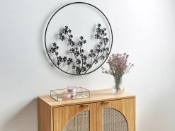 Decorazione da parete Fiore STRONTIUM Metallo 70 cm Nero