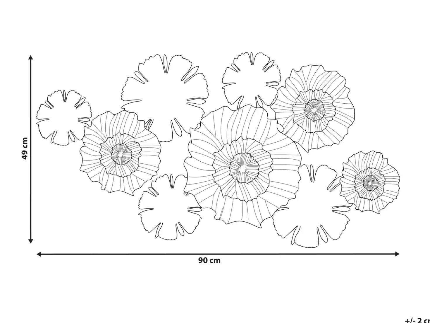 Decorazione da parete Fiore POTASSIUM Metallo 49 cm Grigio