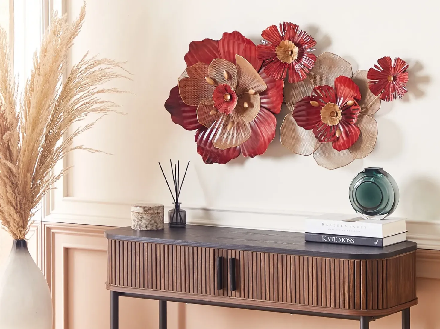 Decorazione da parete Fiore SCANDIUM Metallo 45 cm Rosso