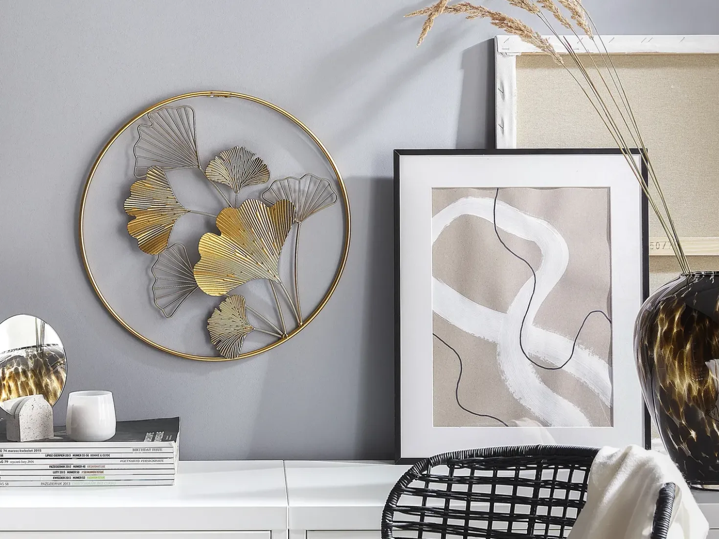 Decorazione da parete Fiore BISMUTH Metallo 45 cm Oro