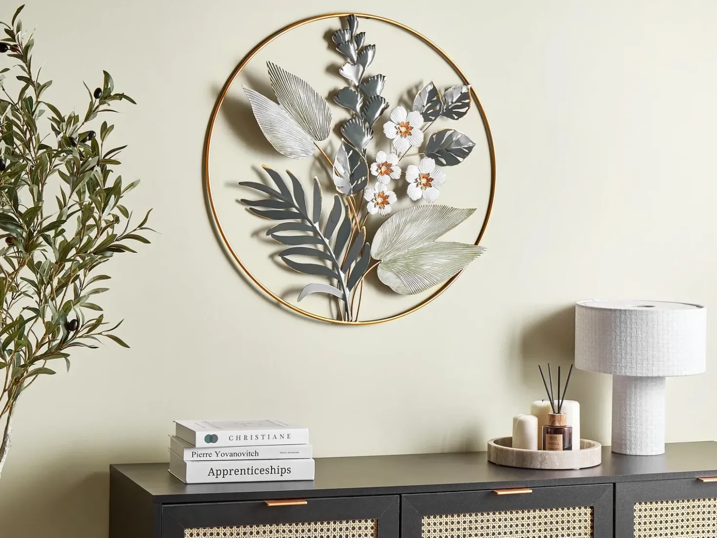 Decorazione da parete Fiore DUBNIUM Metallo 70 cm Verde