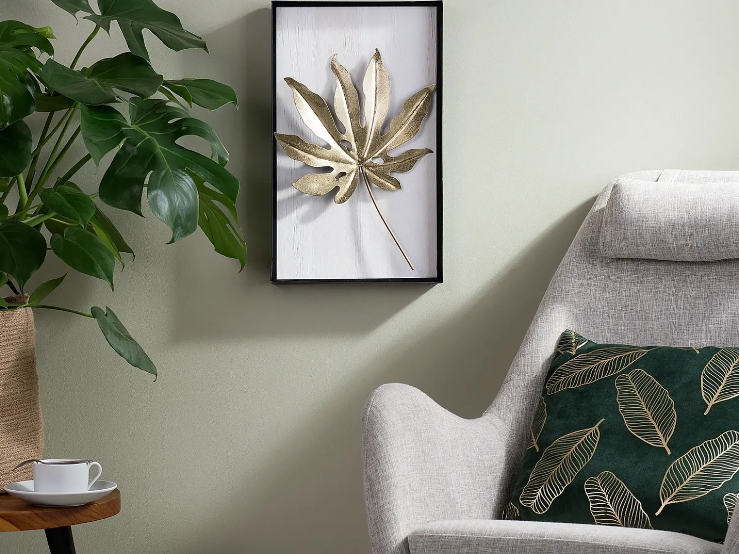 Decorazione da parete Foglia CURIUM Metallo 50 cm Multicolore