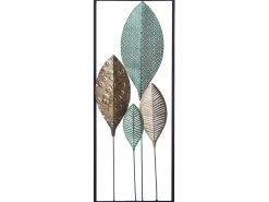 Decorazione da parete Foglia PLATINUM Metallo 75 cm Multicolore