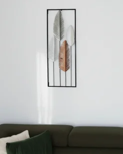 Decorazione da parete Foglia NIOBIUM Metallo 90 cm Argento