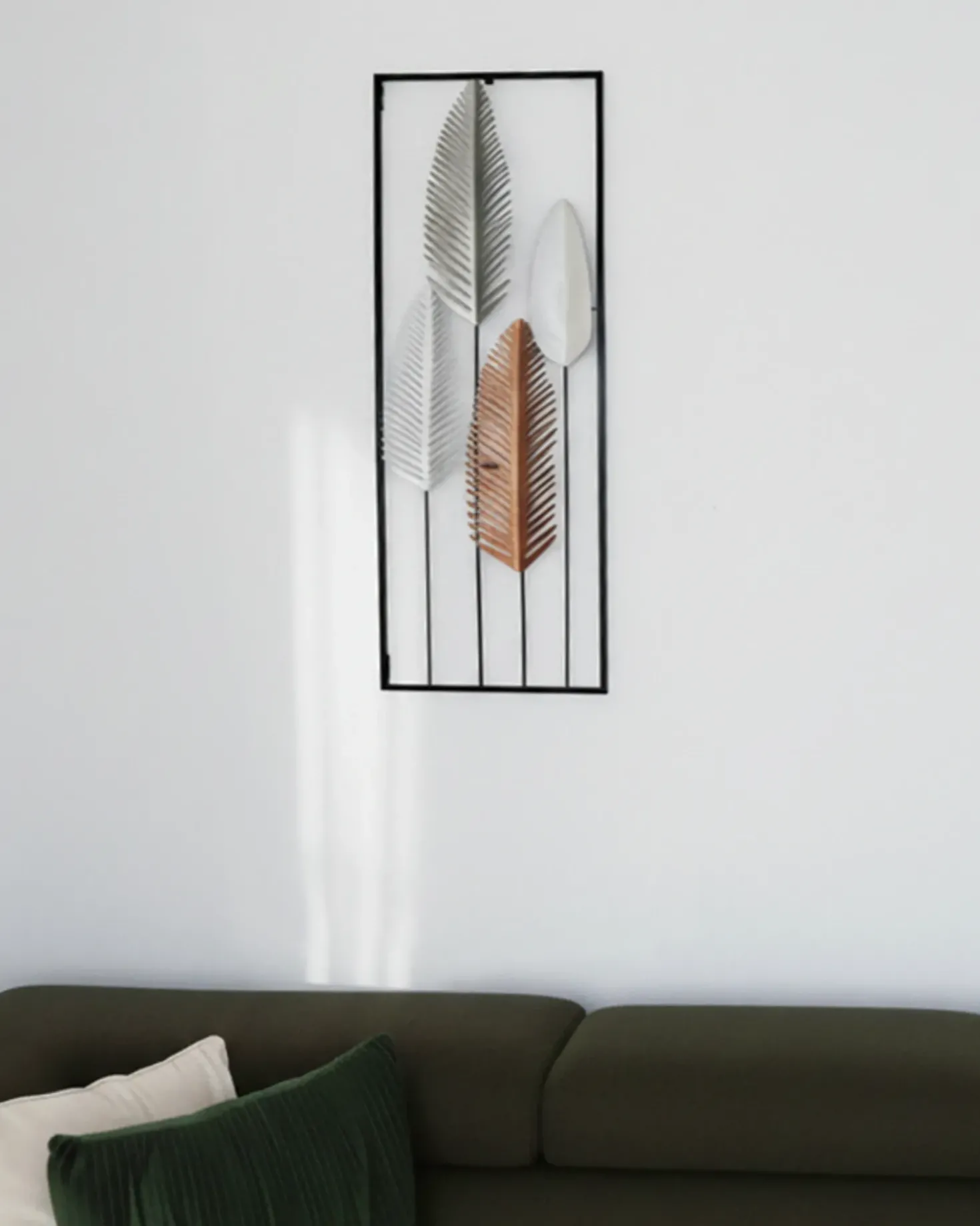Decorazione da parete Foglia NIOBIUM Metallo 90 cm Argento