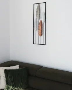 Decorazione da parete Foglia NIOBIUM Metallo 90 cm Argento