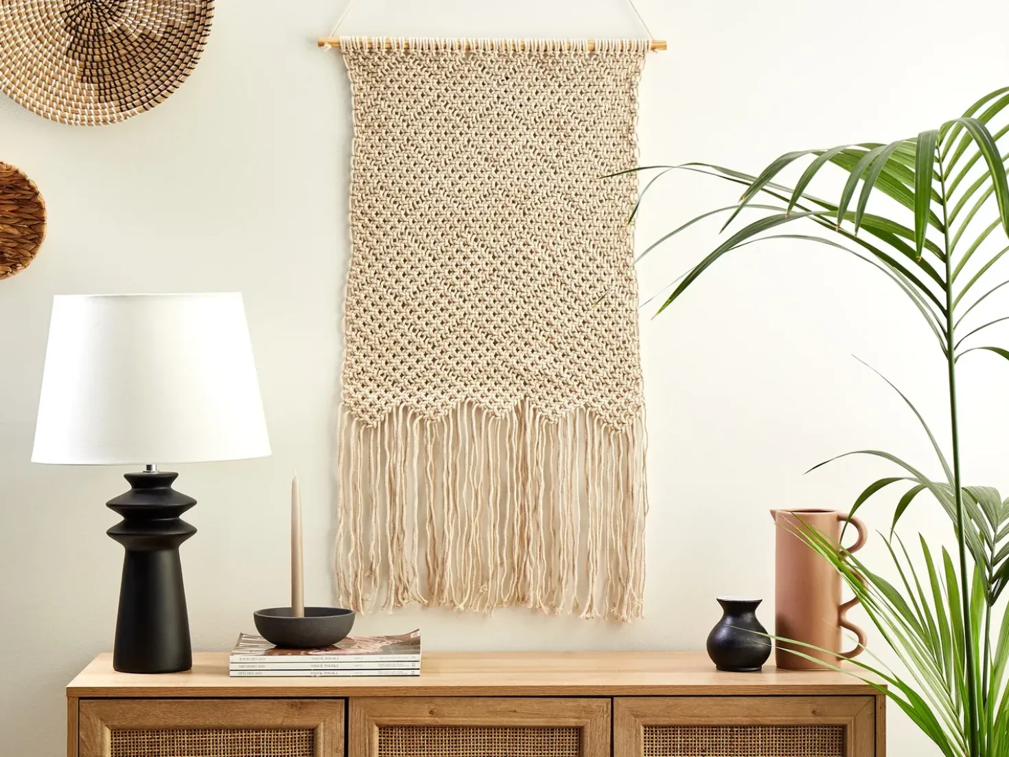 Decorazione da parete in tessuto OKARA Cotone 126 cm Beige