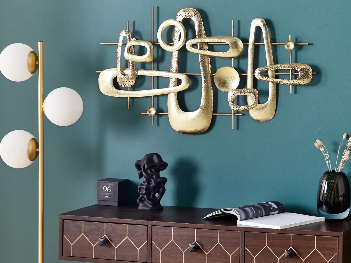 Decorazione da parete MANGANESE Metallo 50 cm Oro