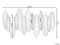 Decorazione da parete Piuma ANTIMONY Metallo 37 cm Argento