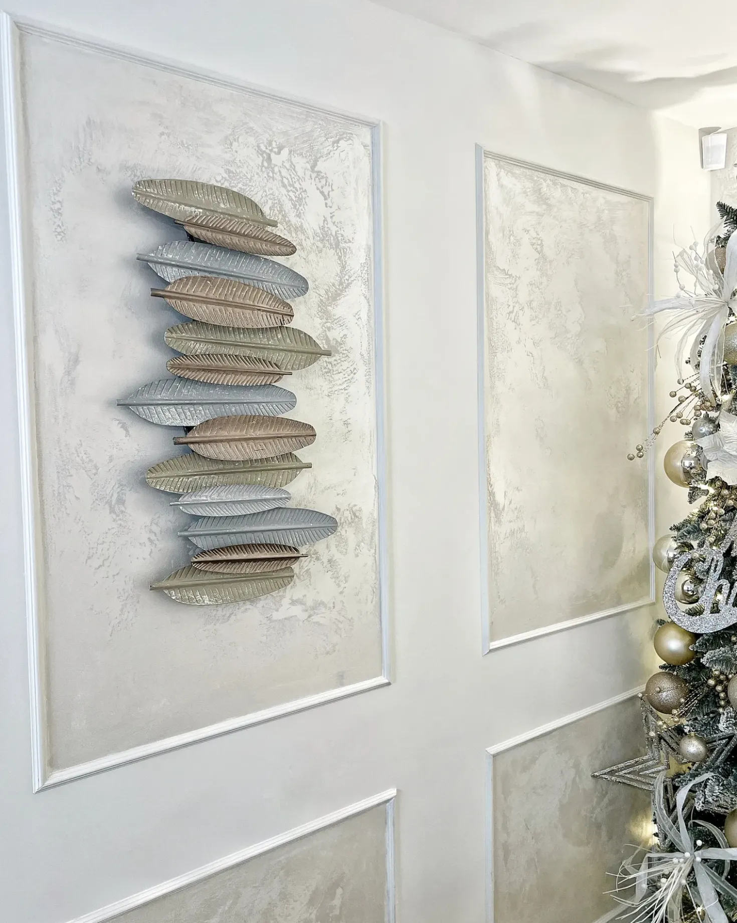 Decorazione da parete Piuma ANTIMONY Metallo 37 cm Argento