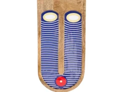 Decorazione da parete Volto JIMETA Legno di mango 40 cm Blu
