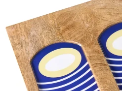 Decorazione da parete Volto JIMETA Legno di mango 40 cm Blu