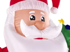 Decorazione gonfiabile per esterni LED IVALO Babbo Natale 225 cm Rosso