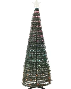Decorazione natalizia a pavimento Smart LED con App SAARLOQ Albero di Natale 188 cm Verde