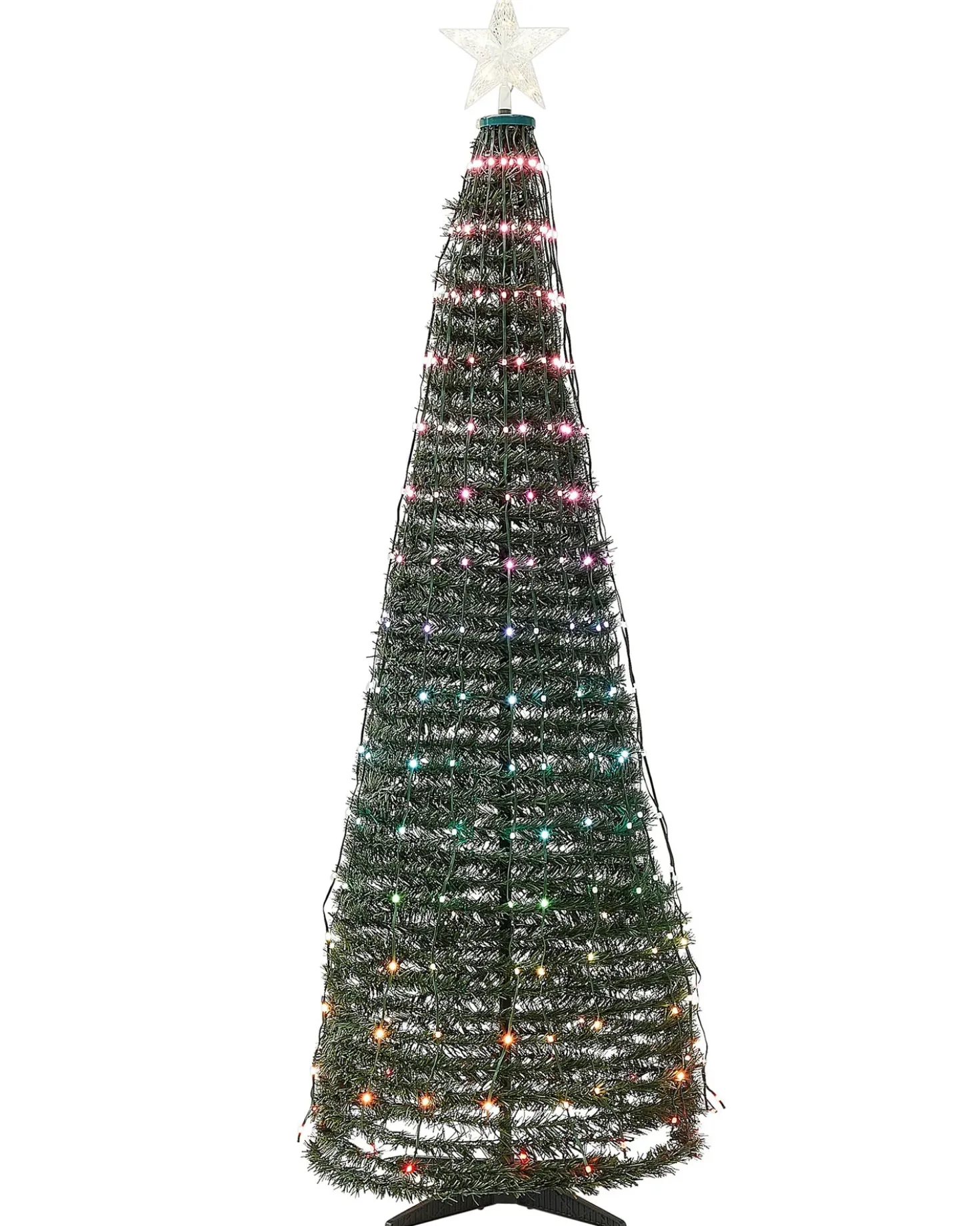 Decorazione natalizia a pavimento Smart LED con App SAARLOQ Albero di Natale 188 cm Verde