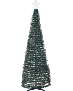 Decorazione natalizia a pavimento Smart LED con App SAARLOQ Albero di Natale 188 cm Verde